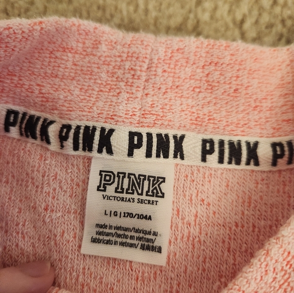 Womens PINK Sweatshirt Pullover Smocked Neck Size L Long Sleeve #S467 - Picture 6 of 7